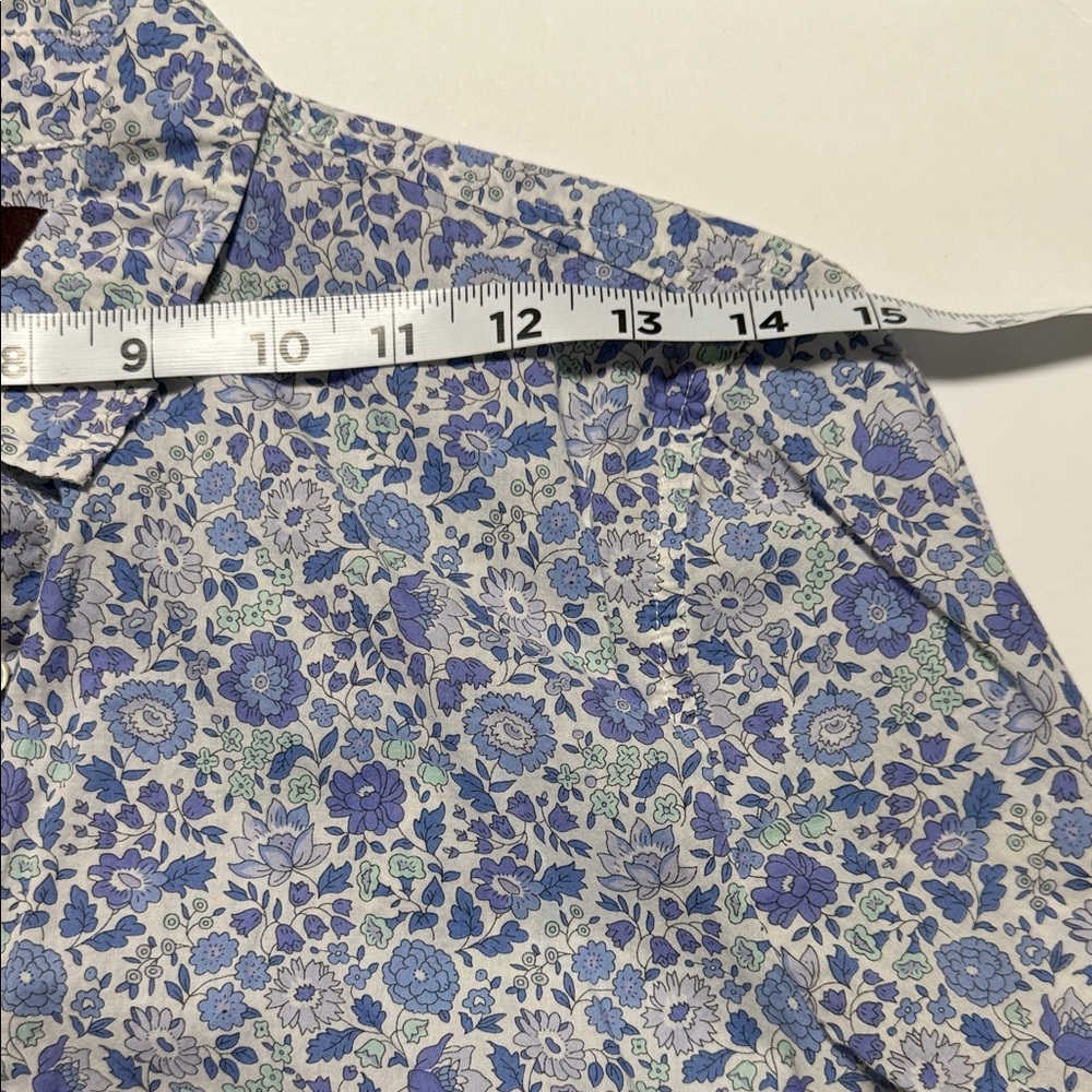 J. Crew made with  Liberty Fabric Blue Floral Women's Button Down Shirt T8 - Picture 11 of 14